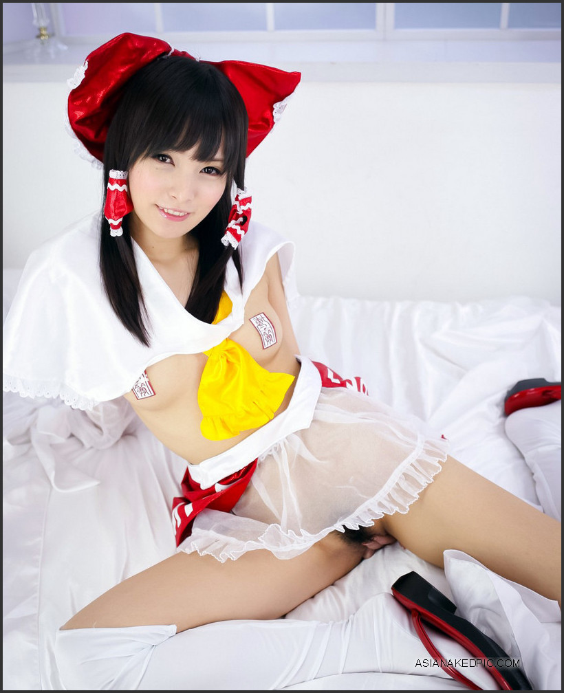Playful asian cosplay girl with yummy pussy. Pic #3