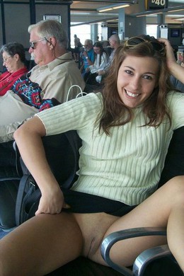 Young angel flashes her pussy in public